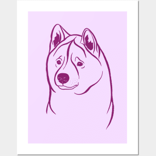 American Akita (Lilac and Plum) Posters and Art